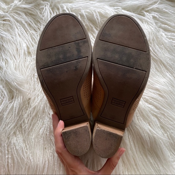TOMS tan "Majorica" peep toe heeled mules - Picture 7 of 14